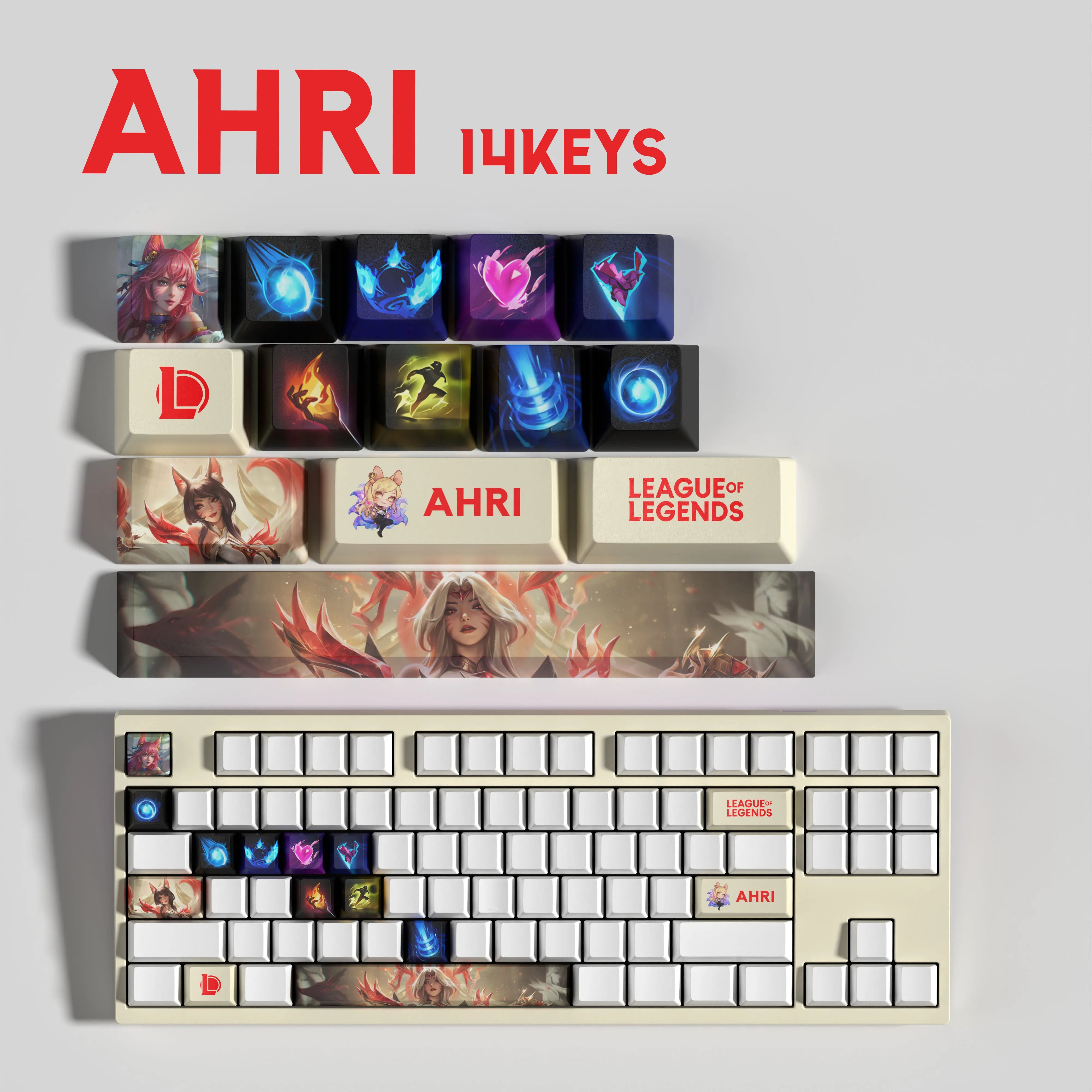 NEW SPECIAL EDITION LEAGUE OF LEGENDS AHRI KEYCAPS – 14 KAY