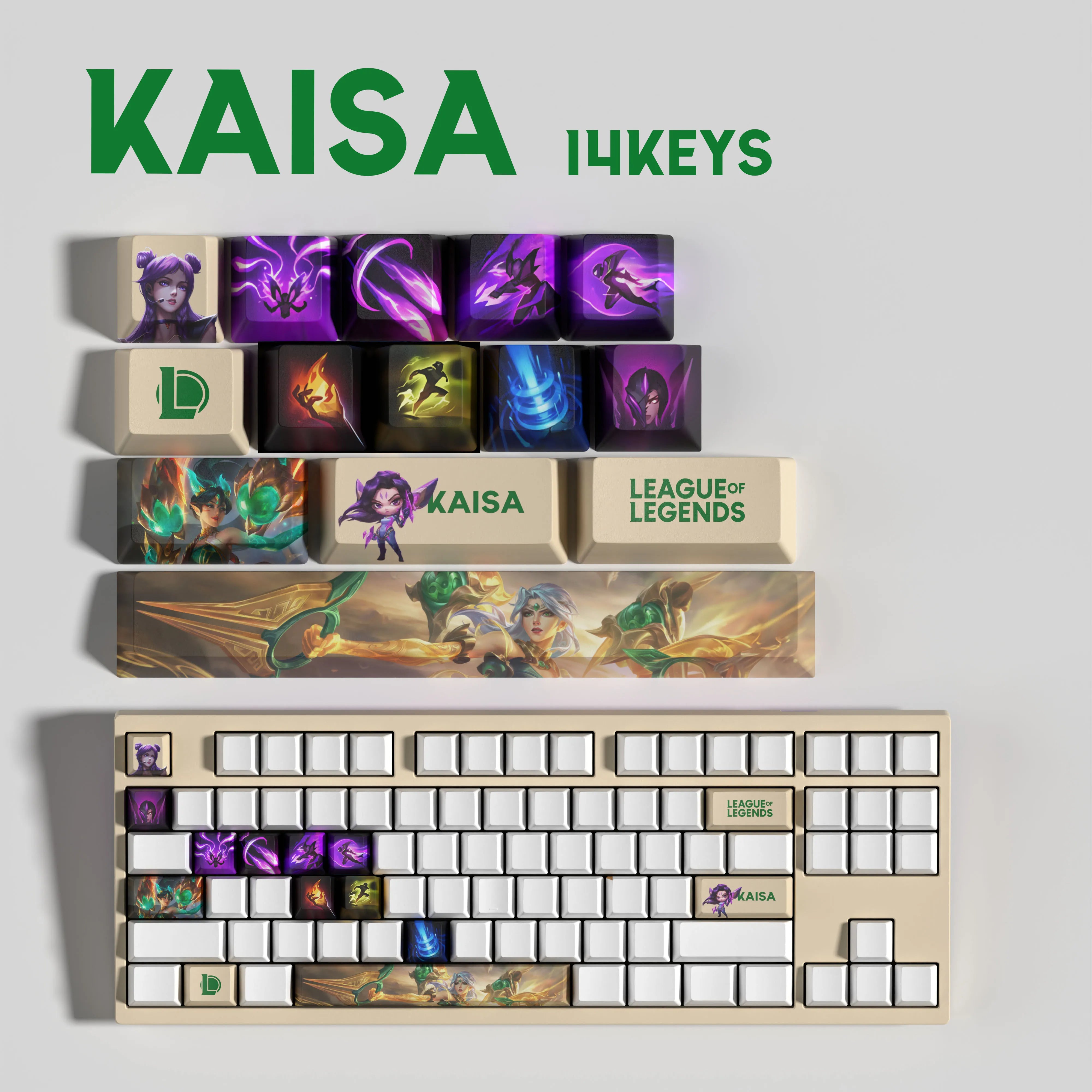 NEW SPECIAL EDITION LEAGUE OF LEGENDS kaisa KEYCAPS – 14 KAY