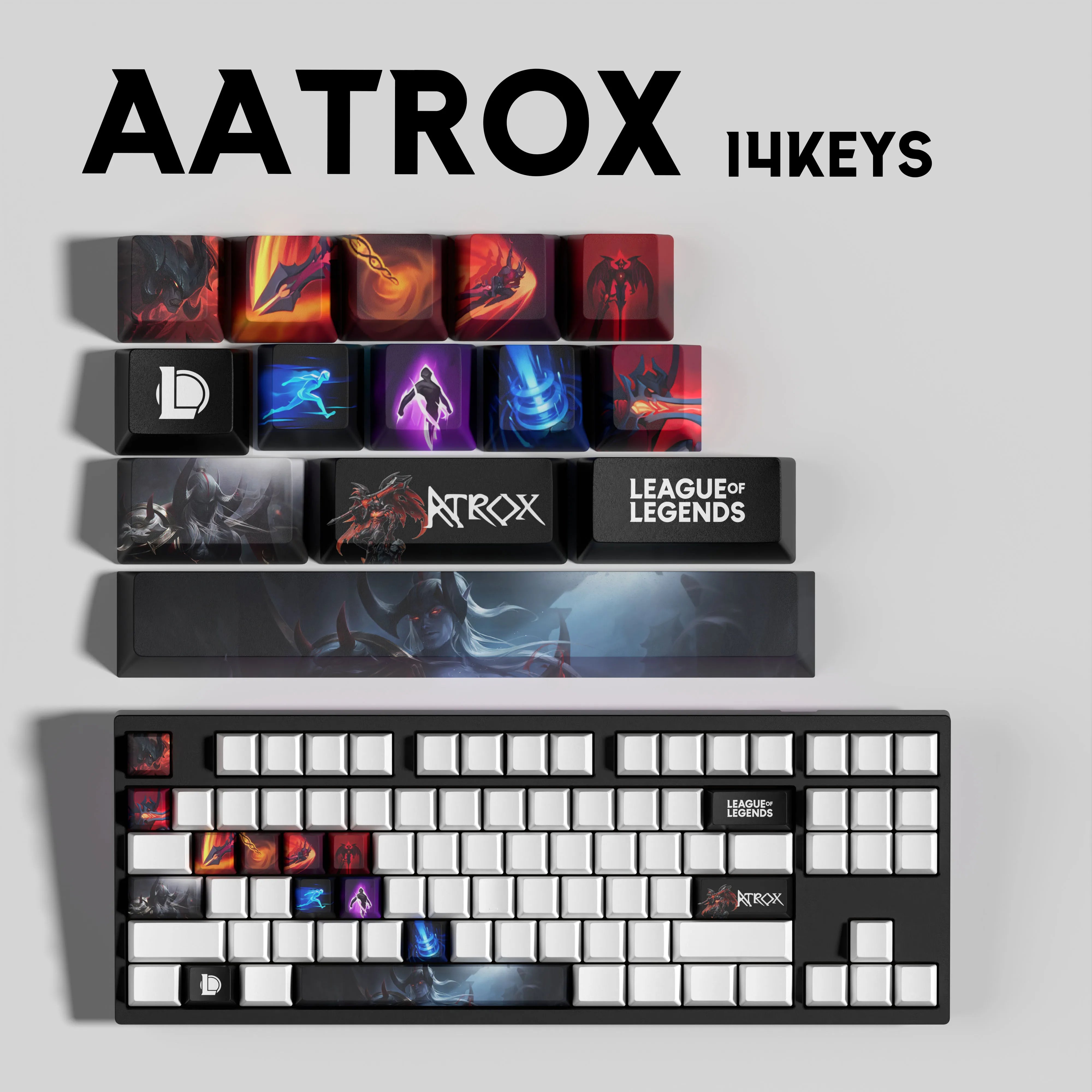 NEW SPECIAL EDITION LEAGUE OF LEGENDS AATROX KEYCAPS – 14 KAY