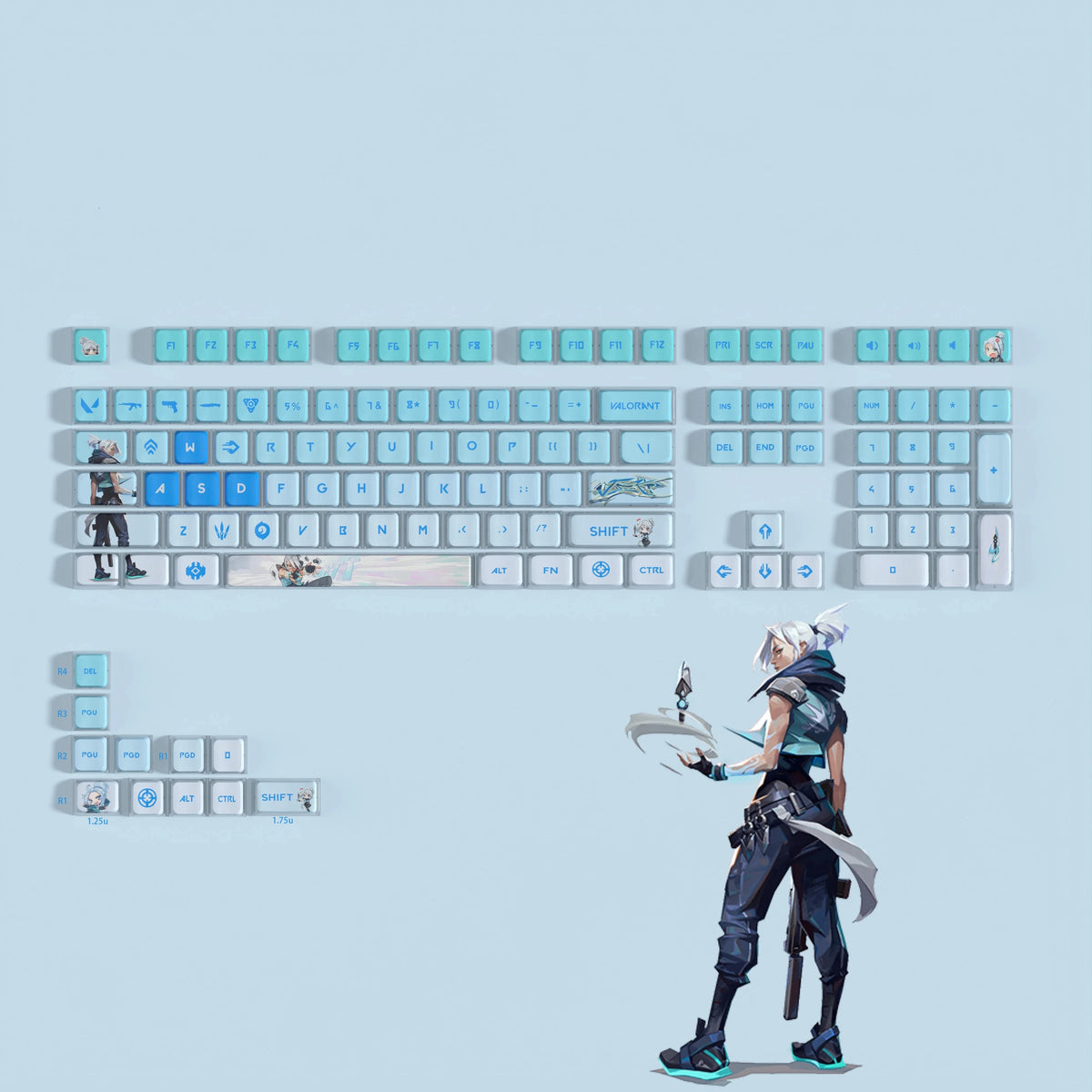 VALORANT JETT keycaps 119 keys full set ASA Profile – Zxsetup