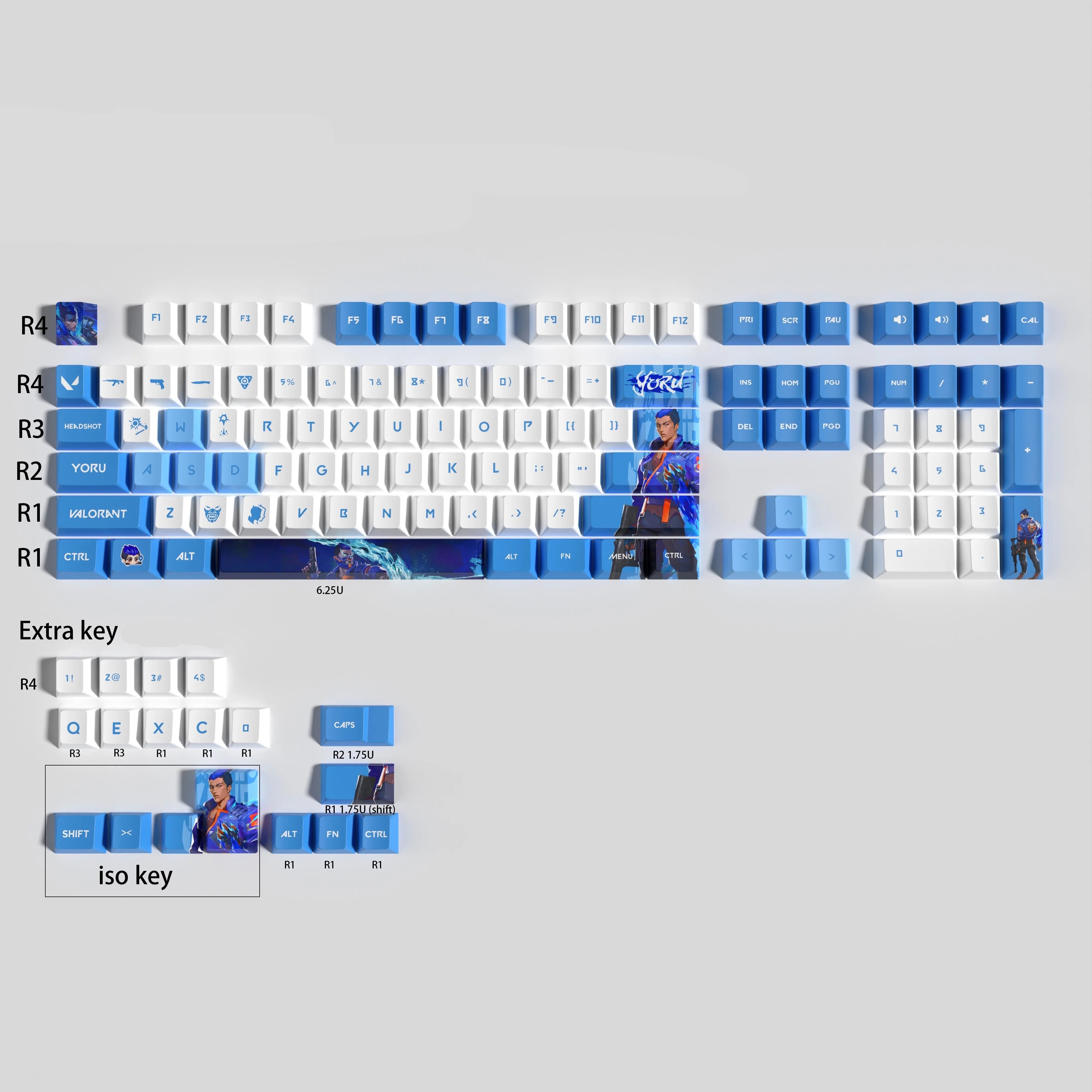 ROYU VALORANT YORU KEYCAPS FULL SET TRANSPARENT