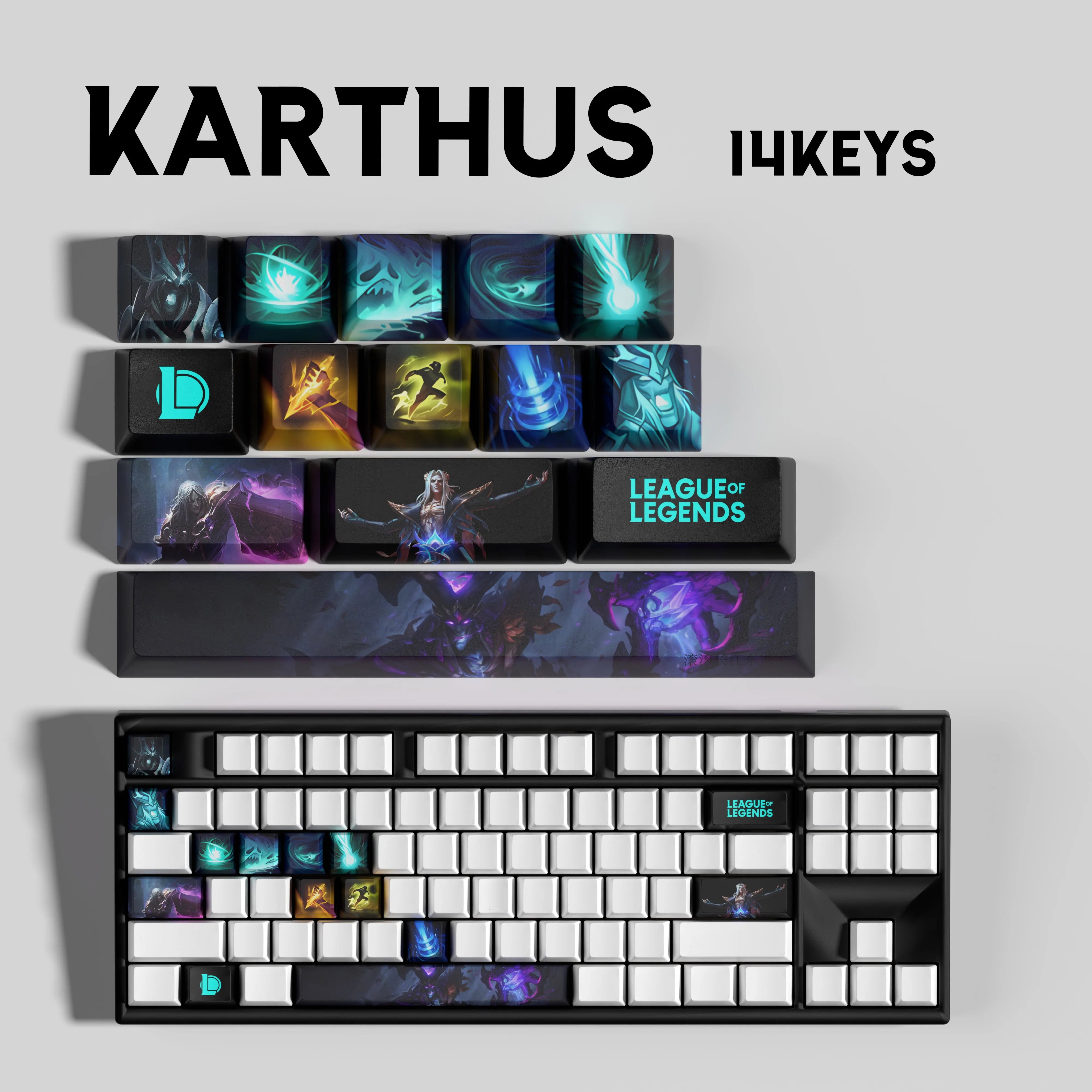 Special Edition League of Legends Karthus Keycaps – 14 Custom Keys