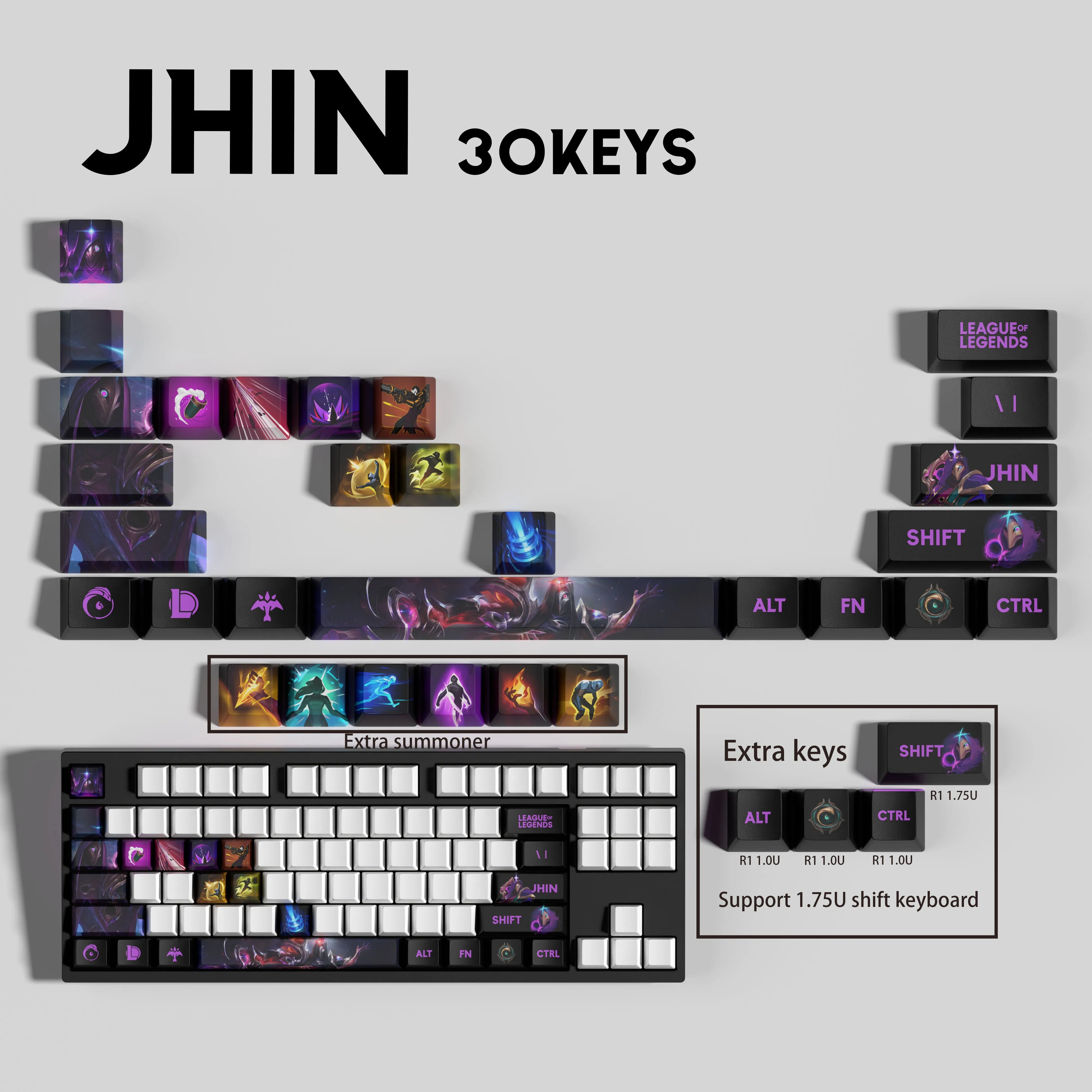 SPECIAL EDITION LEAGUE OF LEGENDS JHIN KEYCAPS – 30 kay