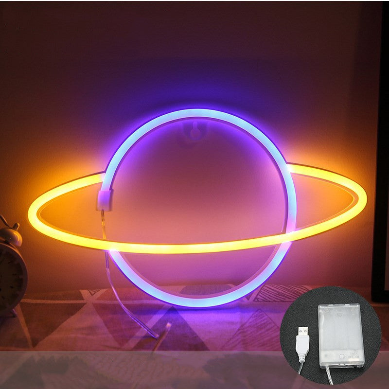 LED Planet Neon Cosmic Modeling Lamp Bedroom Decoration - Zxsetup