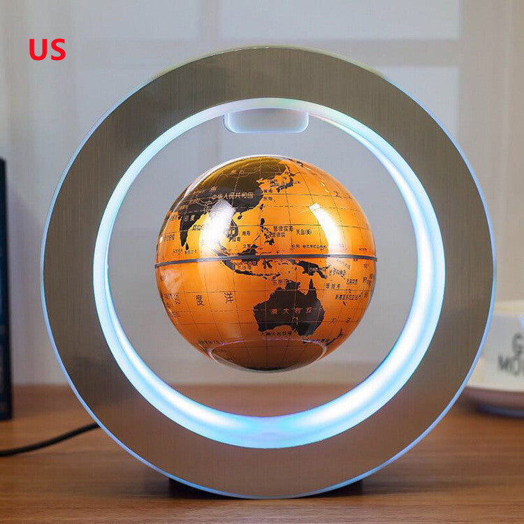 Round LED World Map Floating Globe Magnetic Levitation - Zxsetup