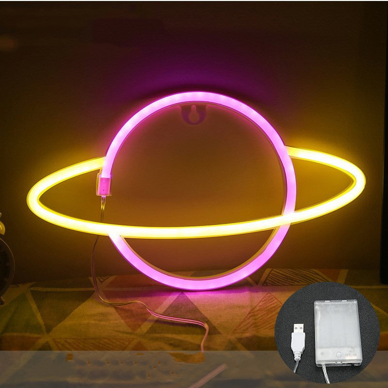 LED Planet Neon Cosmic Modeling Lamp Bedroom Decoration - Zxsetup