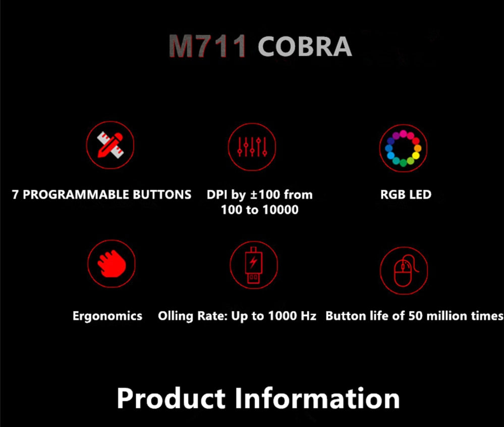 Redragon M711 Cobra Gaming Mouse - Zxsetup