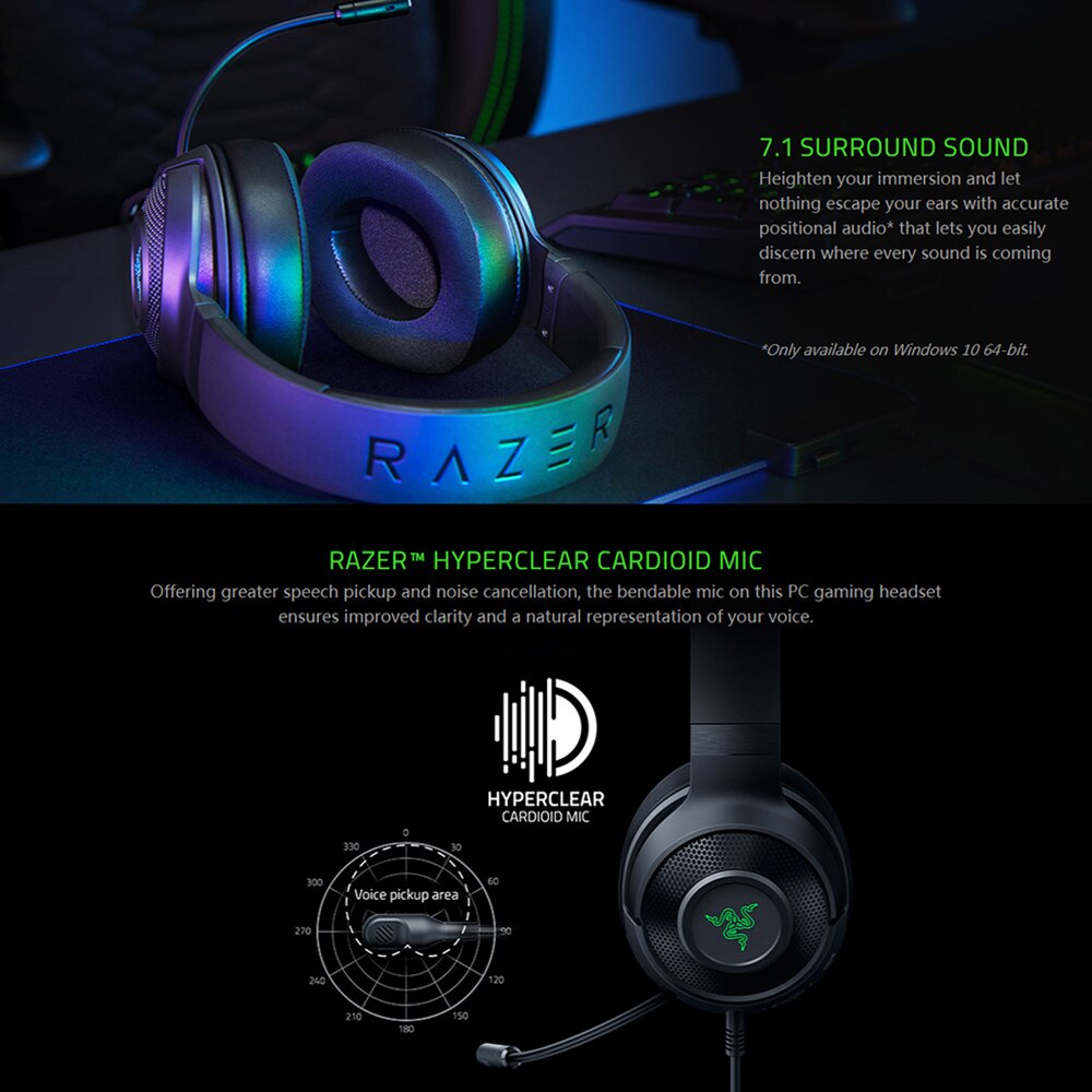 Razer Kraken V3 X Gaming Headset with 7.1