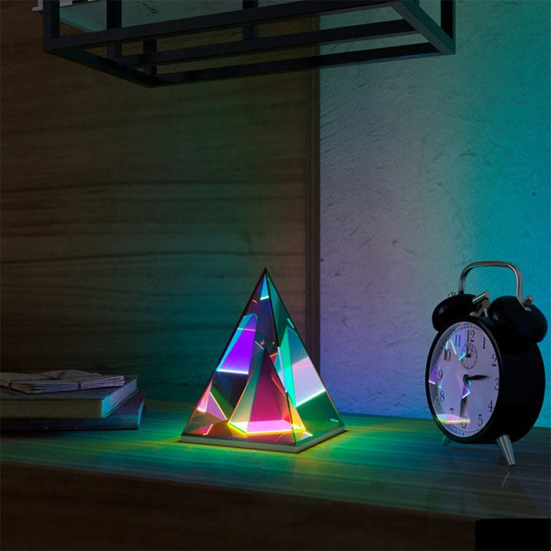 LED Pyramid Bedroom Decor