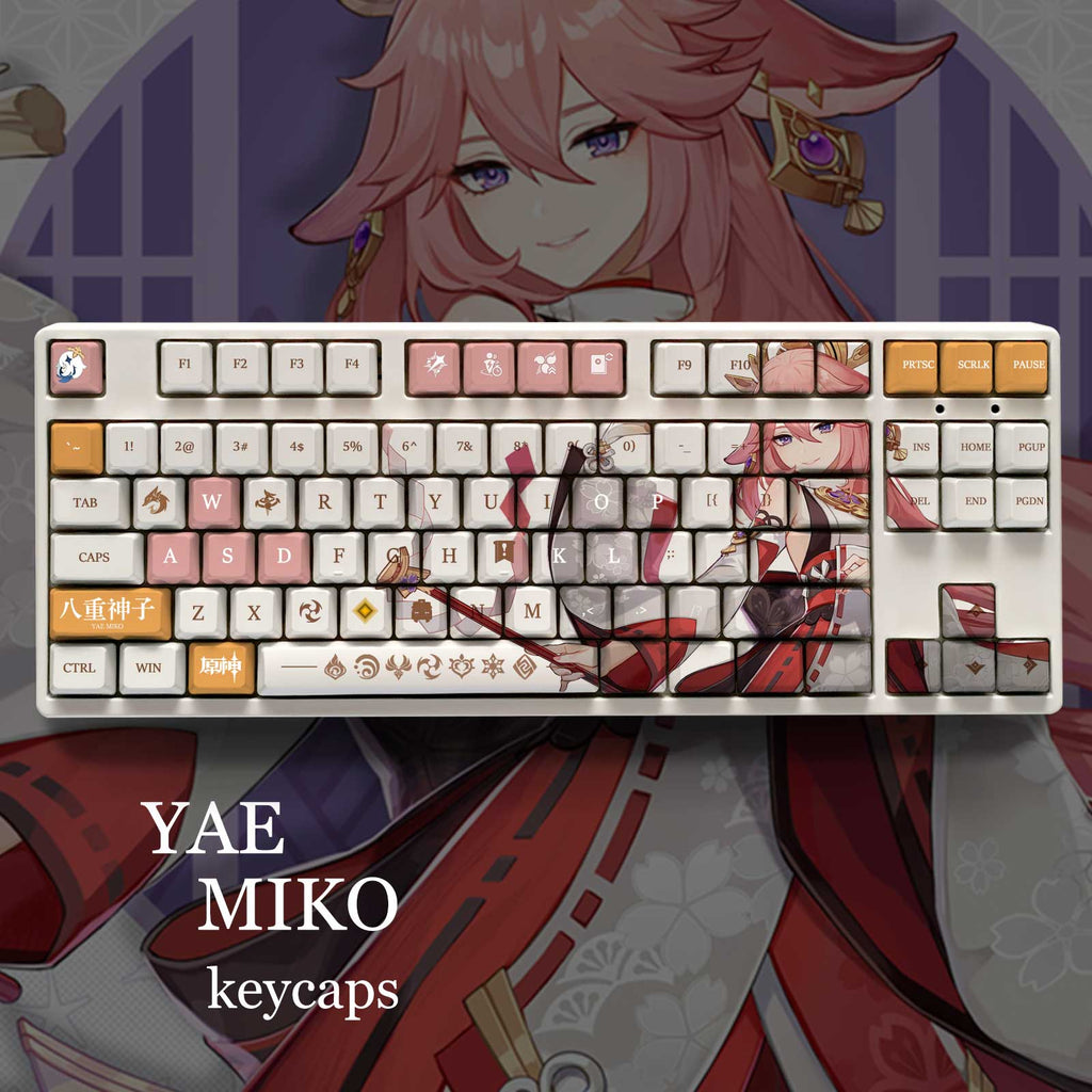 Genshin Impact Theme YAE MIKO Pbt Material Keycaps 108 Keys - Zxsetup