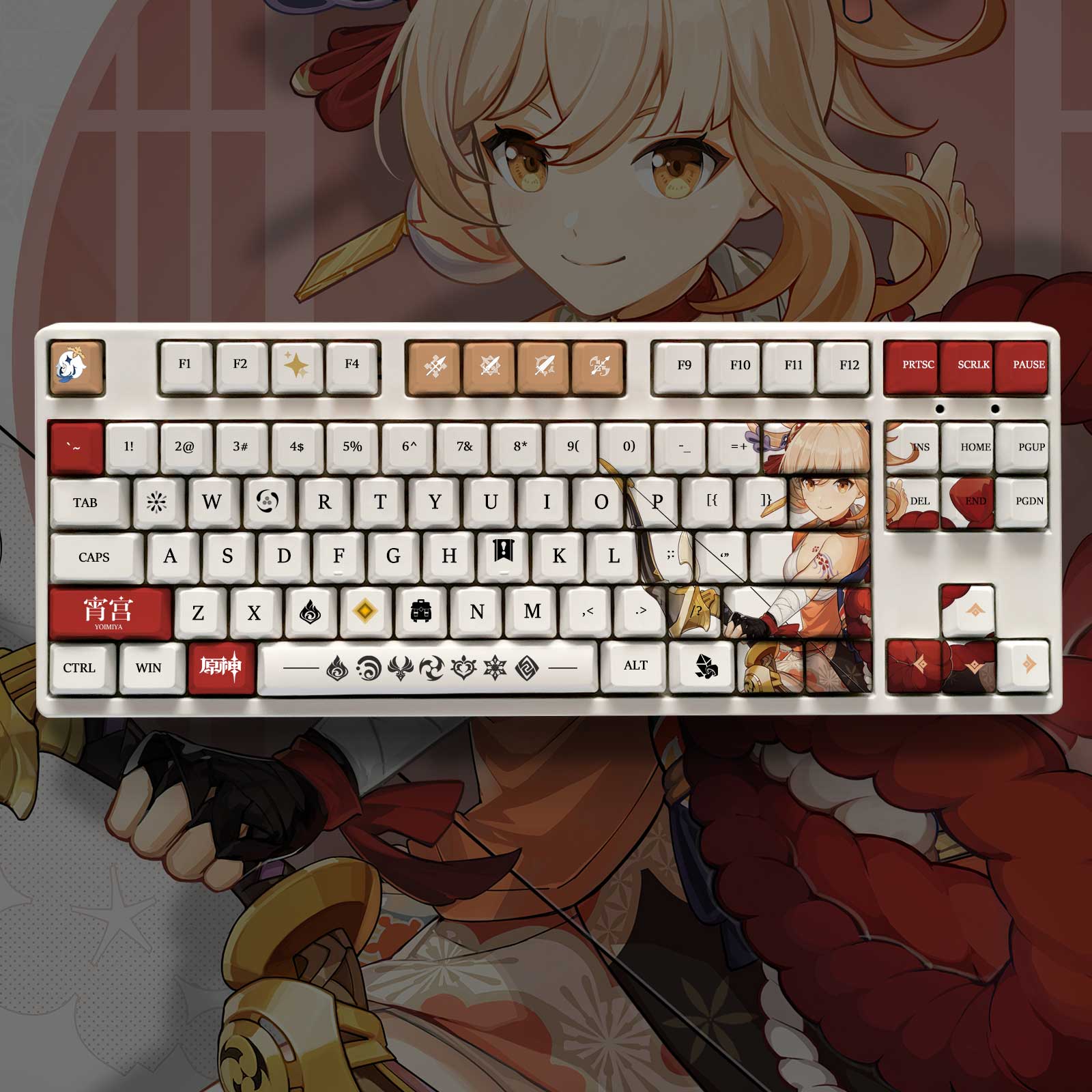 Genshin Impact Theme YOIMIYA Pbt Material Keycaps 108 Keys - Zxsetup