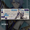 Genshin Impact Theme Kamisato Ayato Pbt Material Keycaps 108 Keys - Zxsetup