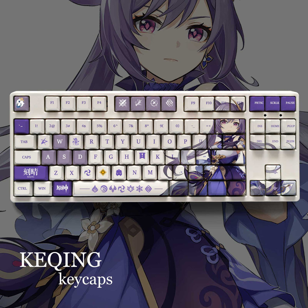 Genshin Impact Theme KEQING Pbt Material Keycaps 108 Keys - Zxsetup