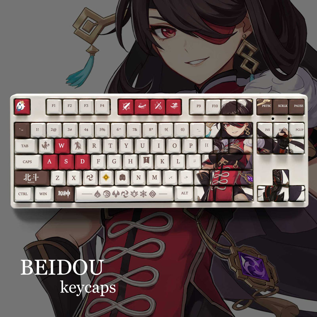 Genshin Impact Theme BEIDOU Pbt Material Keycaps 61 87 104 108 Keys - Zxsetup