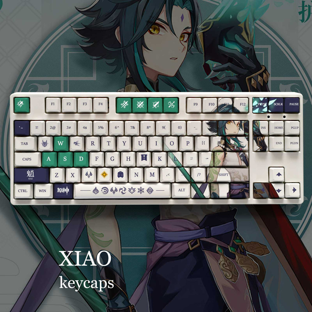 Genshin Impact Theme XIAO Pbt Material Keycaps 108 Keys - Zxsetup