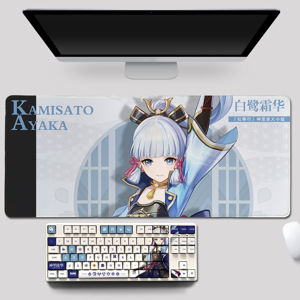 Genshin Impact Theme Kamisato Ayaka Pbt Material Keycaps 108 Keys - Zxsetup