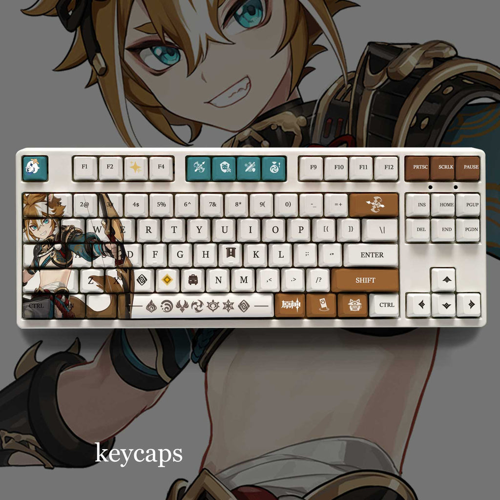 Genshin Impact Theme Gorou Pbt Material Keycaps 108 Keys - Zxsetup