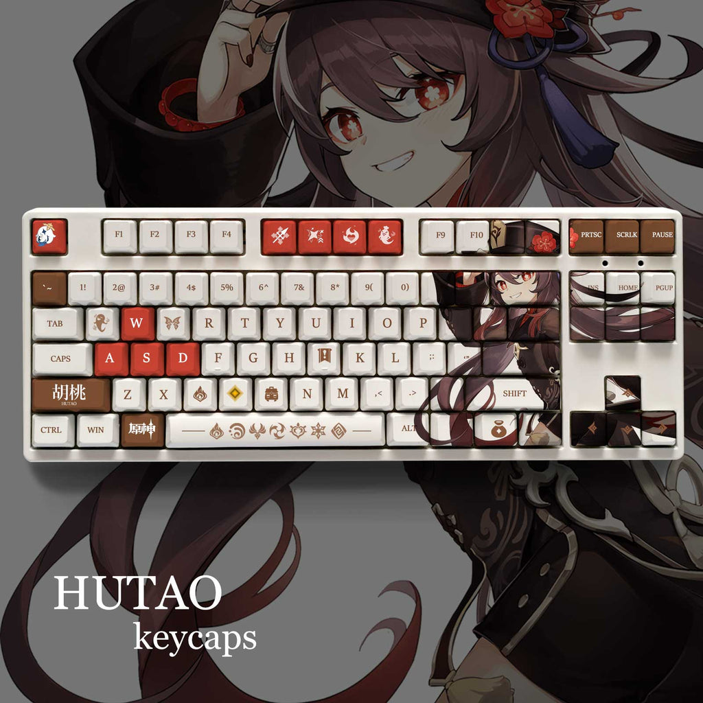 Genshin Impact Theme HUTAO Pbt Material Keycaps  108 Keys - Zxsetup